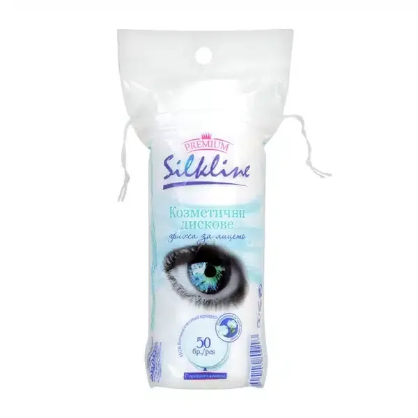 Discuri cosmetice Silkline, bumbac, 50 de bucăți
