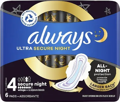 Дамски превръзки Always Clasic Night, 3D protection zone, 9 броя