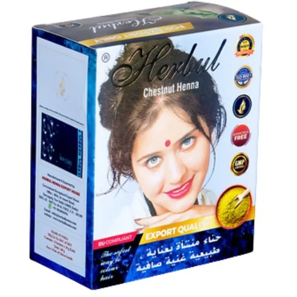 Индийска къна за коса Herbul – Chestnut Henna, 60 гр