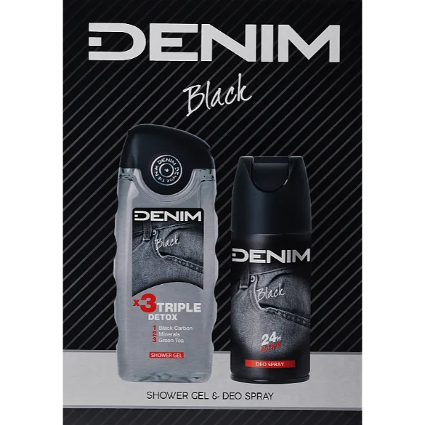 Set Denim Black – spray deodorant 150 ml și gel de duș 250 ml
