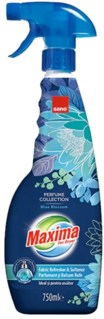 Спрей омекотител Sano Maxima Dryer Blue Blossom, 750 ml