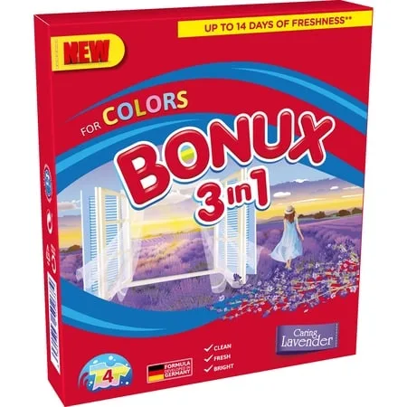 Bonux Laundry Powder, 400 g, for Coloured Laundry